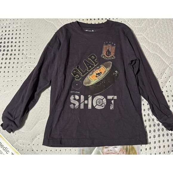 Slap Shot Long Sleeve Tee Youth Size 7 USED - Picture 1 of 3
